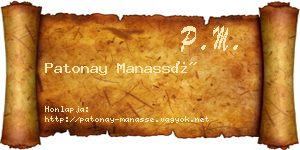 Patonay Manassé névjegykártya
